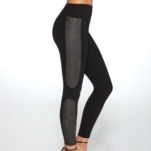 Spanx | Faux Leather Side Panel Ponte Leggings Black Small